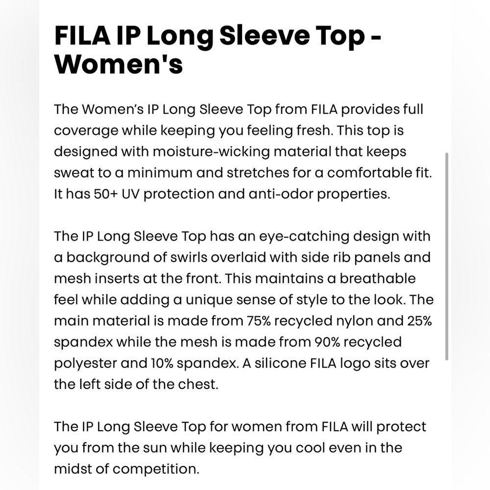 Fila Women’s Long Sleeve Seed Size M 🆕 - Picture 5 of 7